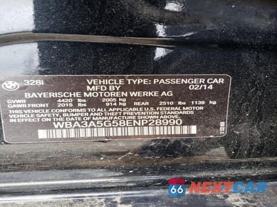 Zdjęcie 12 z 12 samochodu: 2014 BMW 328 I VIN:WBA3A5G58ENP28990 - miniatura