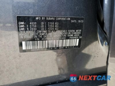 Zdjęcie 12 z 12 samochodu: 2024 SUBARU LEGACY PREMIUM VIN:4S3BWAF61R3016468 - miniatura