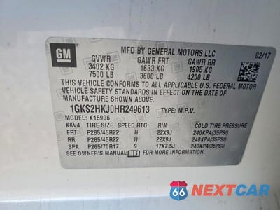Zdjęcie 14 z 14 samochodu: 2017 GMC YUKON XL DENALI VIN:1GKS2HKJ0HR249613 - miniatura