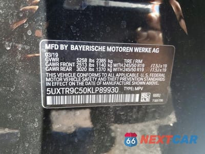 Zdjęcie 12 z 12 samochodu: 2019 BMW X3 XDRIVE30I VIN:5UXTR9C50KLP89930 - miniatura