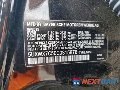 Zdjęcie 12 z 12 samochodu: 2016 BMW X3 XDRIVE35I VIN:5UXWX7C50G0S15876 - miniatura