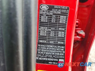 Zdjęcie 13 z 13 samochodu: 2020 LAND ROVER RANGE ROVER EVOQUE S VIN:SALZJ2FX9LH033369 - miniatura