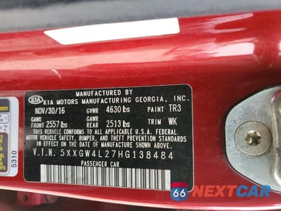 Zdjęcie 12 z 12 samochodu: 2017 KIA OPTIMA SX VIN:5XXGW4L27HG138484 - miniatura