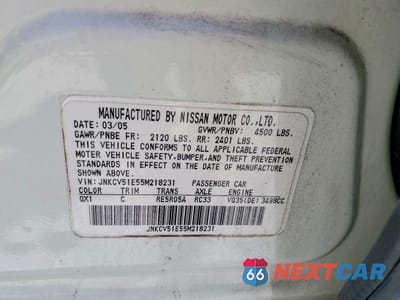 Zdjęcie 12 z 12 samochodu: 2005 INFINITI G35 BASE VIN:JNKCV51E55M218231 - miniatura