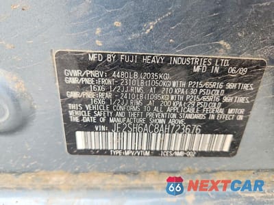 Zdjęcie 13 z 13 samochodu: 2010 SUBARU FORESTER 2.5X VIN:JF2SH6AC8AH723676 - miniatura