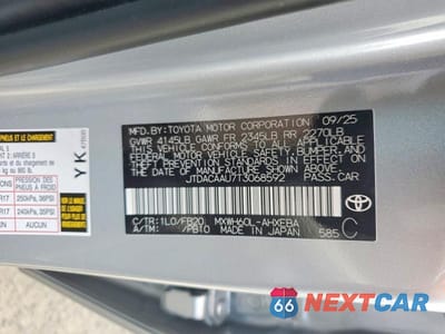 Zdjęcie 13 z 13 samochodu: 2026 TOYOTA PRIUS LE VIN:JTDACAAU7T3068592 - miniatura