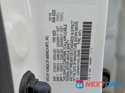 Zdjęcie 13 z 13 samochodu: 2016 HONDA CR-V EXL VIN:5J6RM4H74GL129480 - miniatura