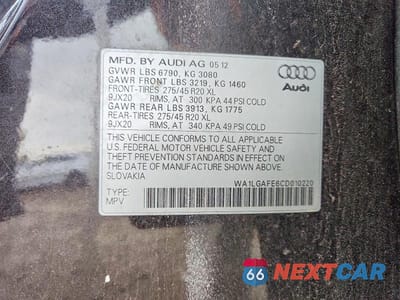 Zdjęcie 13 z 13 samochodu: 2012 AUDI Q7 PREMIUM PLUS VIN:WA1LGAFE6CD010220 - miniatura