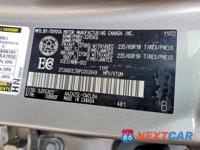 Zdjęcie 13 z 13 samochodu: 2023 LEXUS NX 250 VIN:2T2ADCEZ8PC002849 - miniatura