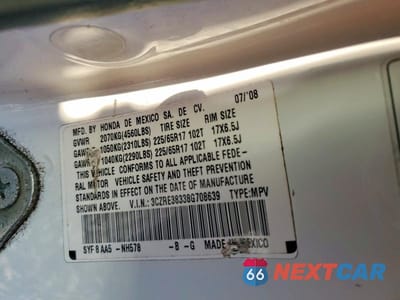 Zdjęcie 13 z 13 samochodu: 2008 HONDA CR-V LX VIN:3CZRE38338G708639 - miniatura