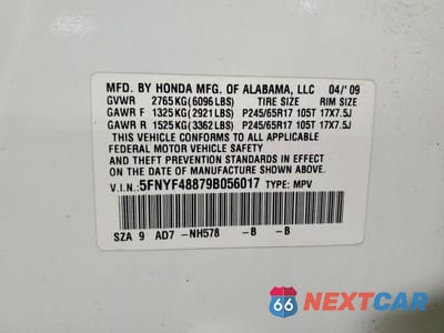 Zdjęcie 12 z 12 samochodu: 2009 HONDA PILOT TOURING VIN:5FNYF48879B056017 - miniatura