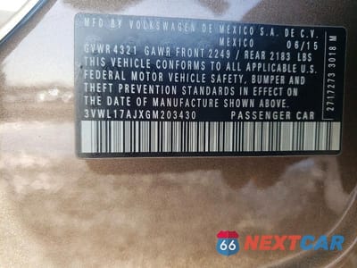 Zdjęcie 12 z 12 samochodu: 2016 VOLKSWAGEN JETTA SEL VIN:3VWL17AJXGM203430 - miniatura