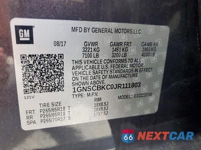 Zdjęcie 13 z 13 samochodu: 2018 CHEVROLET TAHOE C1500 LT VIN:1GNSCBKC0JR111803 - miniatura