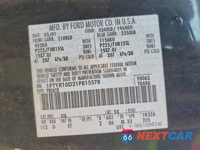 Zdjęcie 12 z 12 samochodu: 2001 FORD RANGER VIN:1FTYR10D21PB15578 - miniatura