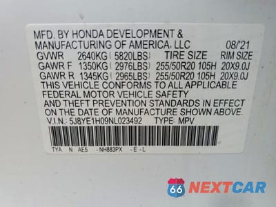 Zdjęcie 14 z 14 samochodu: 2022 ACURA MDX A-SPEC VIN:5J8YE1H09NL023492 - miniatura