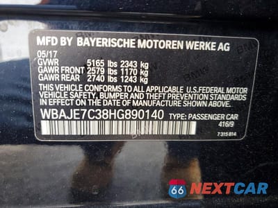 Zdjęcie 13 z 13 samochodu: 2017 BMW 540 XI VIN:WBAJE7C38HG890140 - miniatura