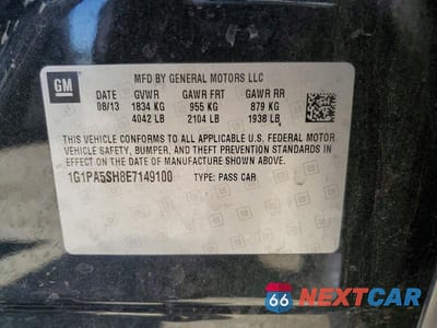 Zdjęcie 12 z 12 samochodu: 2014 CHEVROLET CRUZE LS VIN:1G1PA5SH8E7149100 - miniatura