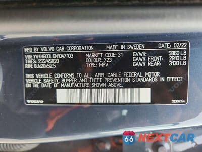 Zdjęcie 13 z 13 samochodu: 2022 VOLVO XC60 T8 RECHARGE INSCRIPTION VIN:YV4H60DL6N1047103 - miniatura