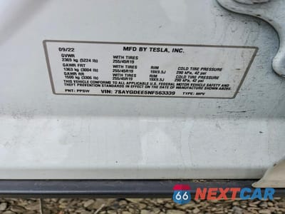 Zdjęcie 13 z 13 samochodu: 2022 TESLA MODEL Y VIN:7SAYGDEE5NF563339 - miniatura