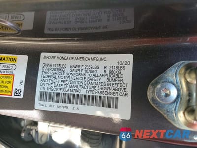 Zdjęcie 12 z 12 samochodu: 2020 HONDA ACCORD SPORT VIN:1HGCV1F33LA157043 - miniatura