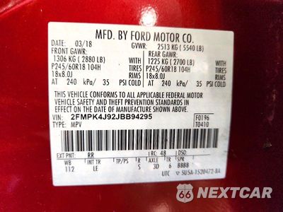 Zdjęcie 13 z 13 samochodu: 2018 FORD EDGE SEL VIN:2FMPK4J92JBB94295 - miniatura