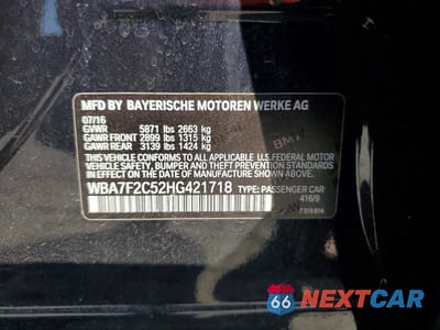 Zdjęcie 12 z 12 samochodu: 2017 BMW 750 XI VIN:WBA7F2C52HG421718 - miniatura