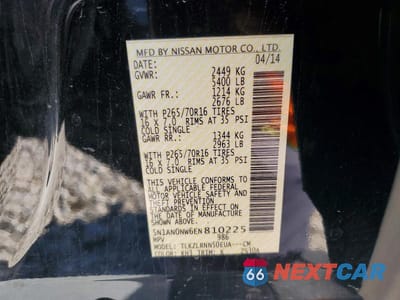 Zdjęcie 13 z 13 samochodu: 2014 NISSAN XTERRA S VIN:5N1AN0NW6EN810225 - miniatura