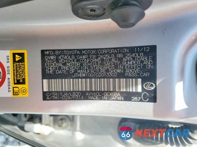 Zdjęcie 12 z 12 samochodu: 2013 LEXUS ES 300H VIN:JTHBW1GG1D2013302 - miniatura