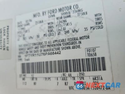 Zdjęcie 13 z 13 samochodu: 2006 FORD RANGER VIN:1FTYR11U76PA68442 - miniatura