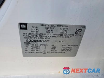 Zdjęcie 12 z 12 samochodu: 2017 CHEVROLET SILVERADO C1500 VIN:1GCRCNEH0HZ157299 - miniatura