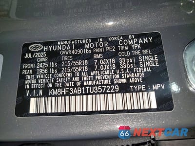 Zdjęcie 13 z 13 samochodu: 2026 HYUNDAI KONA SEL SPORT VIN:KM8HF3AB1TU357229 - miniatura