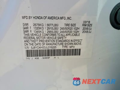 Zdjęcie 13 z 13 samochodu: 2018 ACURA MDX TECHNOLOGY VIN:5J8YD4H53JL016225 - miniatura