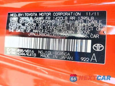 Zdjęcie 12 z 12 samochodu: 2012 SCION IQ BASE VIN:JTNJJXB04CJ010550 - miniatura