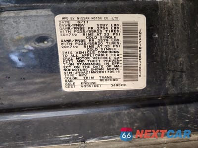 Zdjęcie 13 z 13 samochodu: 2011 NISSAN MURANO S VIN:JN8AZ1MW2BW179516 - miniatura