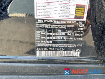 Zdjęcie 10 z 10 samochodu: 2008 MERCEDES-BENZ ML 350 VIN:4JGBB86E98A356324 - miniatura