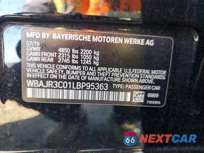 Zdjęcie 12 z 12 samochodu: 2020 BMW 530 I VIN:WBAJR3C01LBP95363 - miniatura