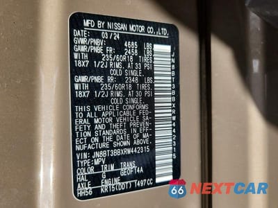 Zdjęcie 13 z 13 samochodu: 2024 NISSAN ROGUE SV VIN:JN8BT3BBXRW442315 - miniatura