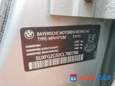 Zdjęcie 13 z 13 samochodu: 2012 BMW X6 XDRIVE35I VIN:5UXFG2C50CL780768 - miniatura