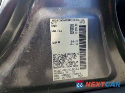 Zdjęcie 12 z 12 samochodu: 2014 NISSAN ALTIMA 2.5 S VIN:1N4AL3AP1EC418362 - miniatura