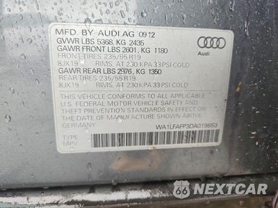 Zdjęcie 12 z 12 samochodu: 2013 AUDI Q5 PREMIUM PLUS VIN:WA1LFAFP3DA019853 - miniatura