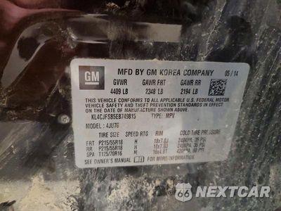 Zdjęcie 13 z 13 samochodu: 2014 BUICK ENCORE CONVENIENCE VIN:KL4CJFSB5EB749815 - miniatura