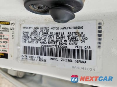 Zdjęcie 12 z 12 samochodu: 2007 TOYOTA COROLLA LE VIN:1NXBR32E07Z930004 - miniatura