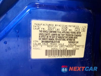 Zdjęcie 12 z 12 samochodu: 2011 NISSAN SENTRA 2.0 VIN:3N1AB6AP2BL672129 - miniatura