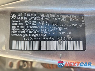 Zdjęcie 13 z 13 samochodu: 2005 BMW X5 3.0I VIN:5UXFA13585LY00117 - miniatura