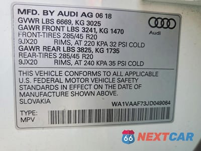 Zdjęcie 12 z 12 samochodu: 2018 AUDI Q7 PRESTIGE VIN:WA1VAAF73JD049064 - miniatura
