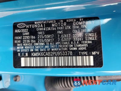 Zdjęcie 14 z 14 samochodu: 2023 HYUNDAI KONA SEL VIN:KM8K6CAB2PU953378 - miniatura