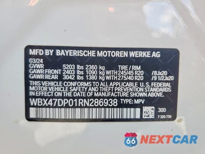 Zdjęcie 14 z 14 samochodu: 2024 BMW X3 SDRIVE30I VIN:WBX47DP01RN286938 - miniatura