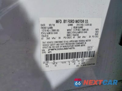Zdjęcie 13 z 13 samochodu: 2018 FORD EDGE SE VIN:2FMPK3G92JBB74579 - miniatura
