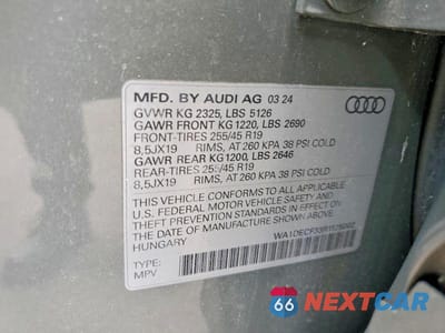Zdjęcie 13 z 13 samochodu: 2024 AUDI Q3 PREMIUM S LINE 45 VIN:WA1DECF33R1125002 - miniatura