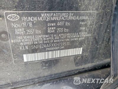 Zdjęcie 13 z 13 samochodu: 2019 HYUNDAI SONATA SE VIN:5NPE24AFXKH759531 - miniatura